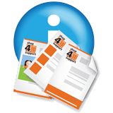 An illustration an information icon with documents
